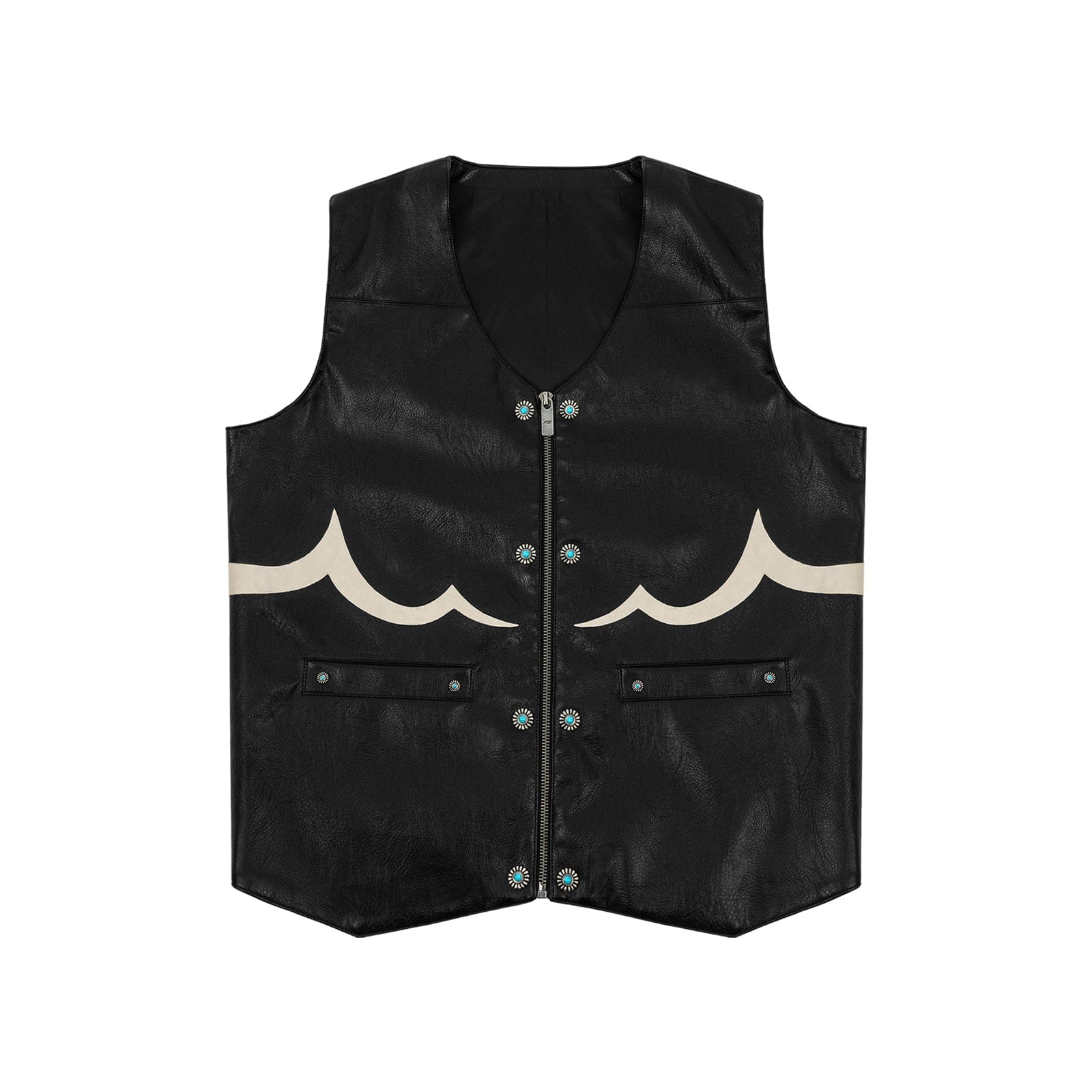 Black / S Gemstone Leather Vest