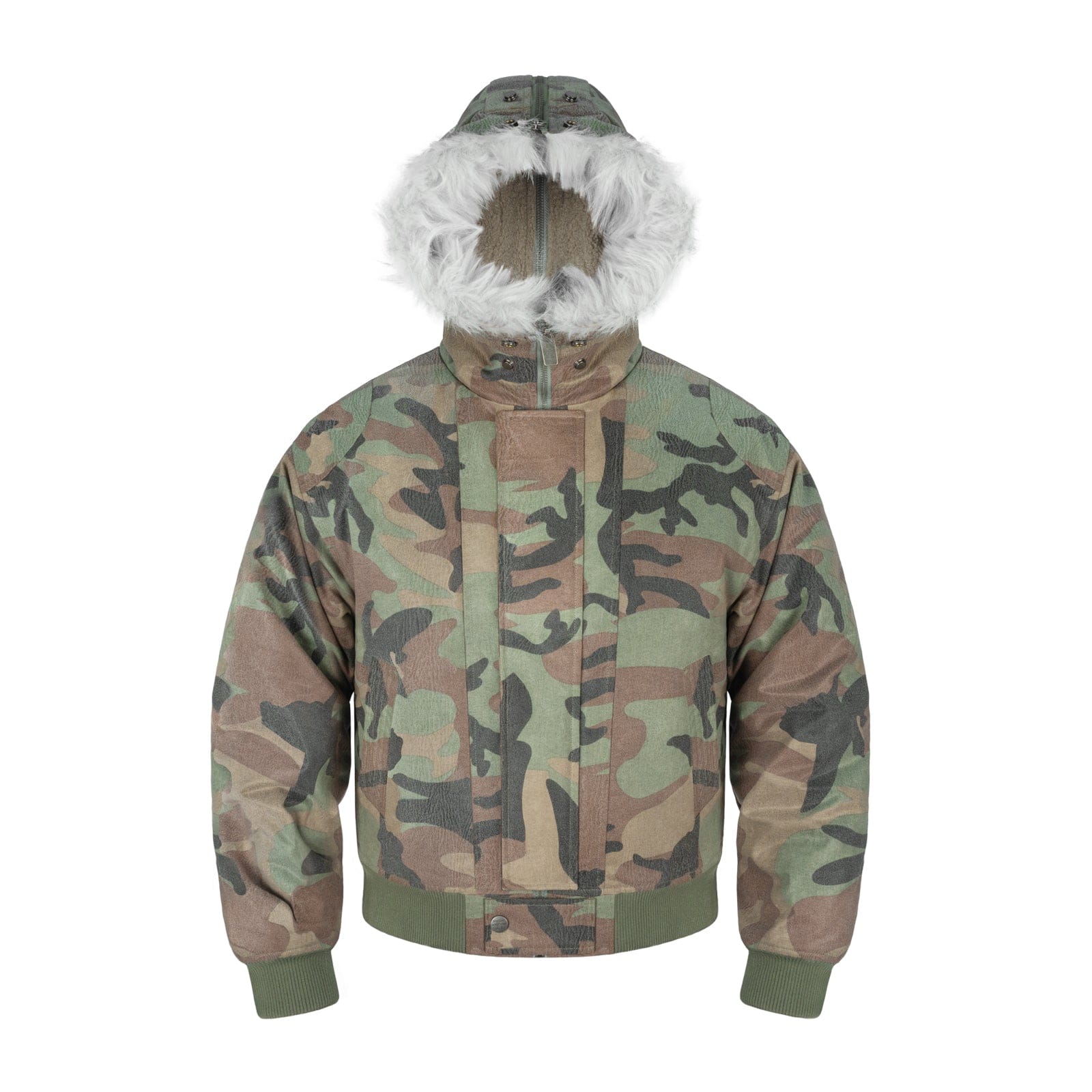 Camouflage Crack Pattern N2B Fur Collar Jacket