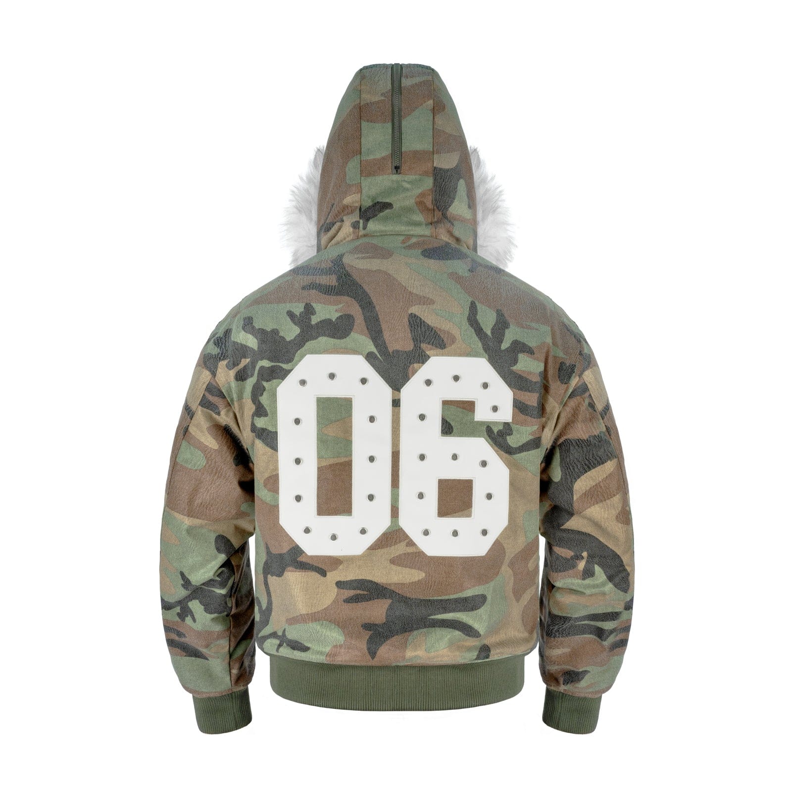 Camouflage Crack Pattern N2B Fur Collar Jacket