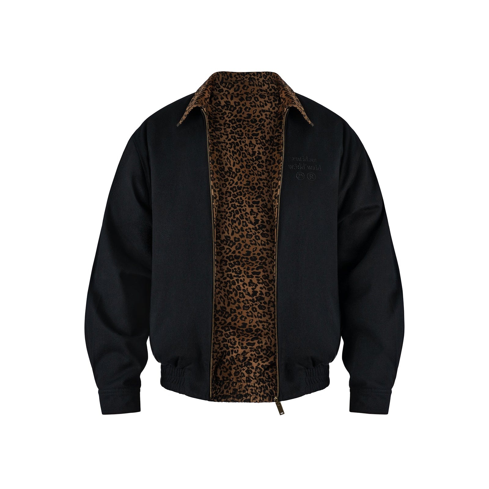 COAT Black & Leopard Print / S Reversible Leopard Jacket