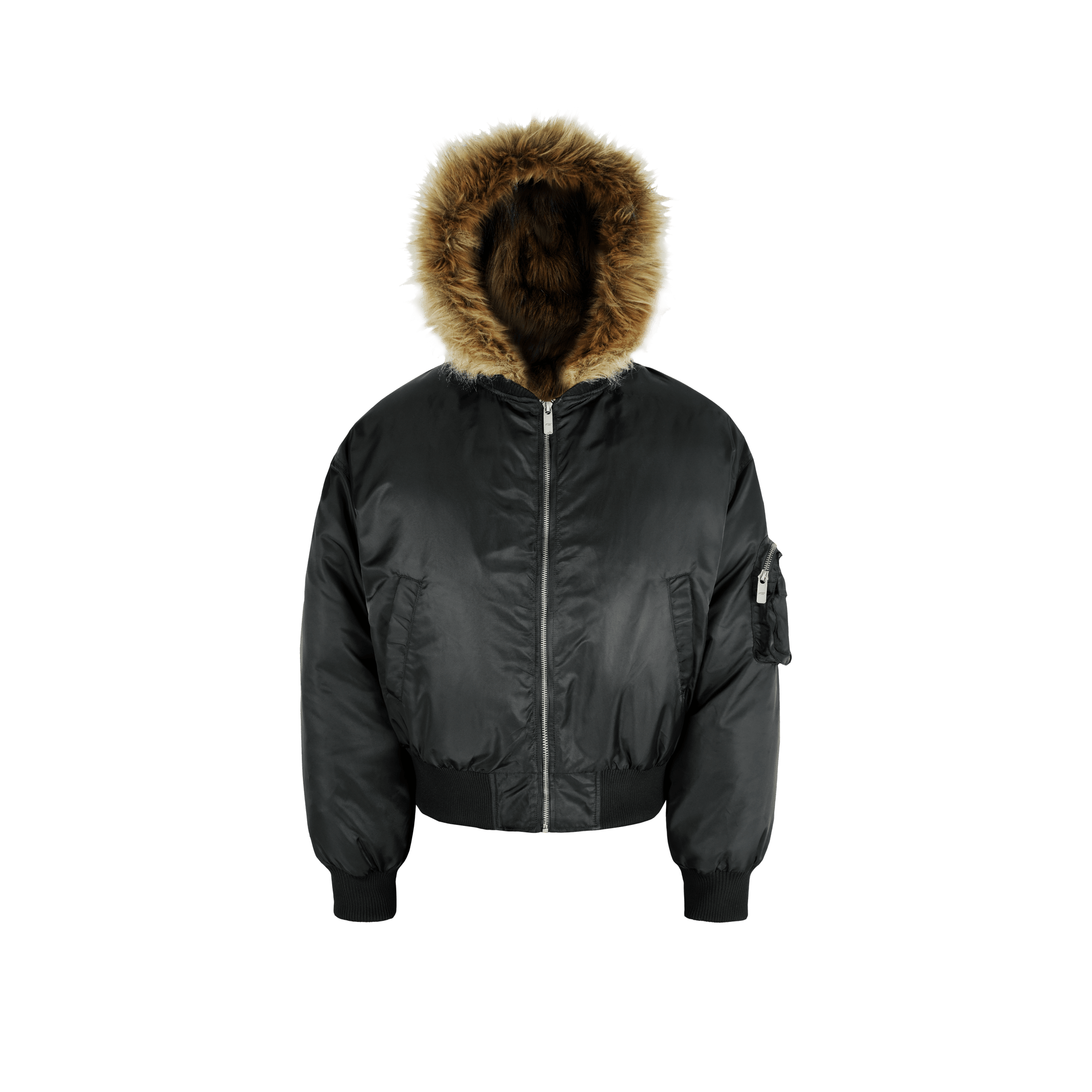 Jacket with detachable fur collar