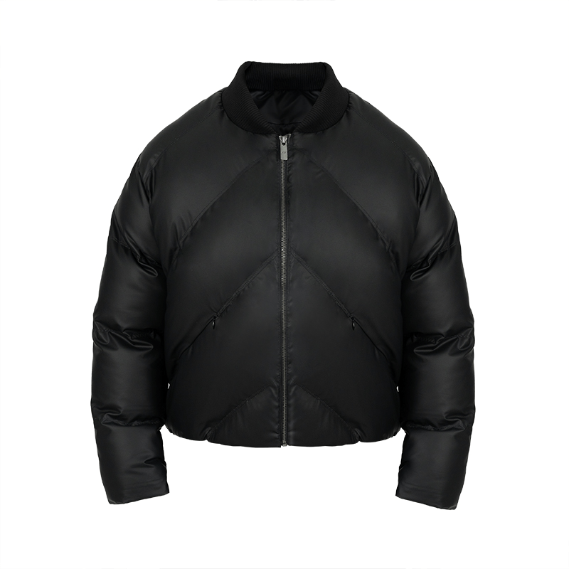 COAT Black / S PU Studded MA1 Bomber Jacket