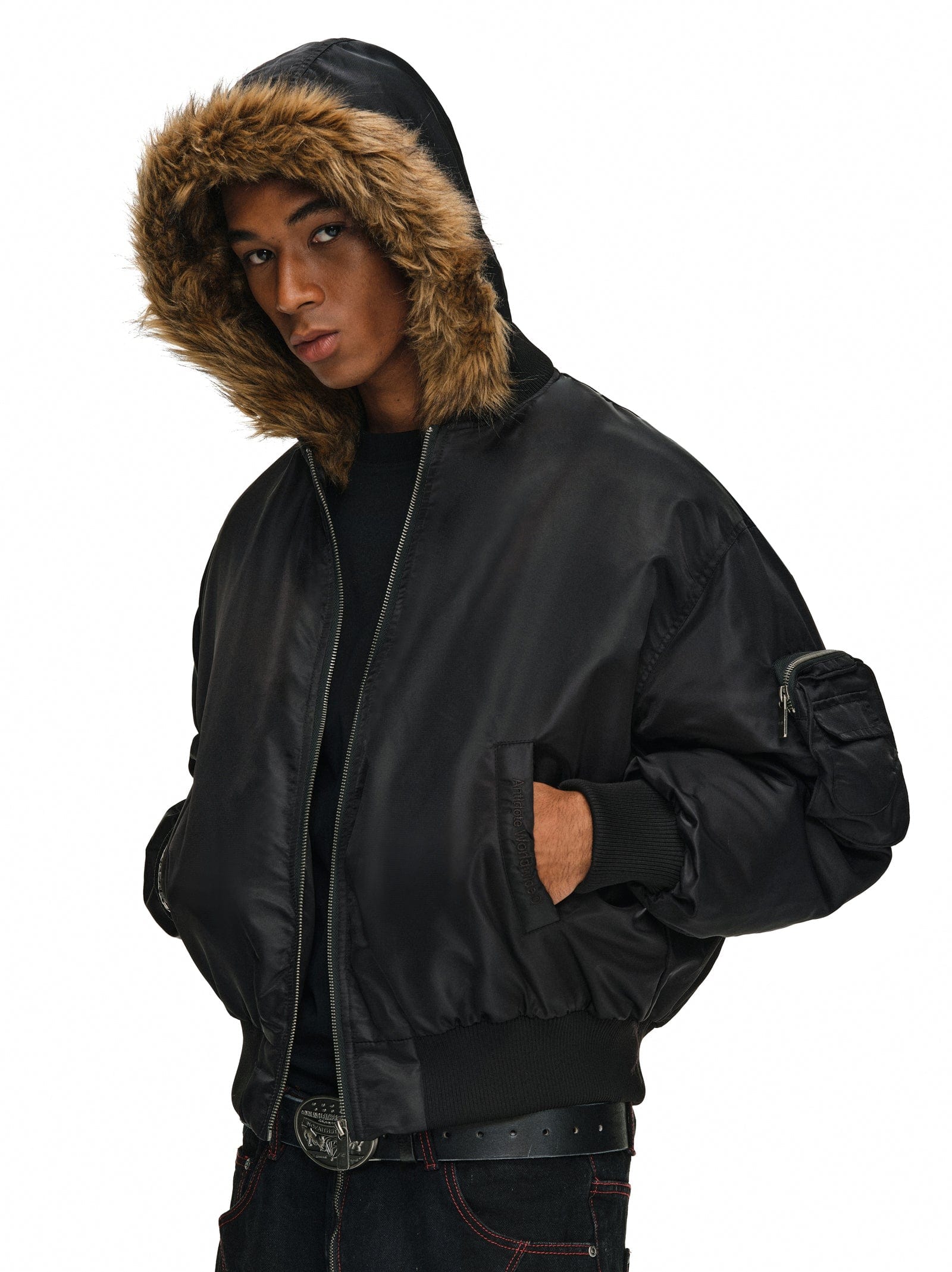 COAT Jacket with Detachable Fur Collar