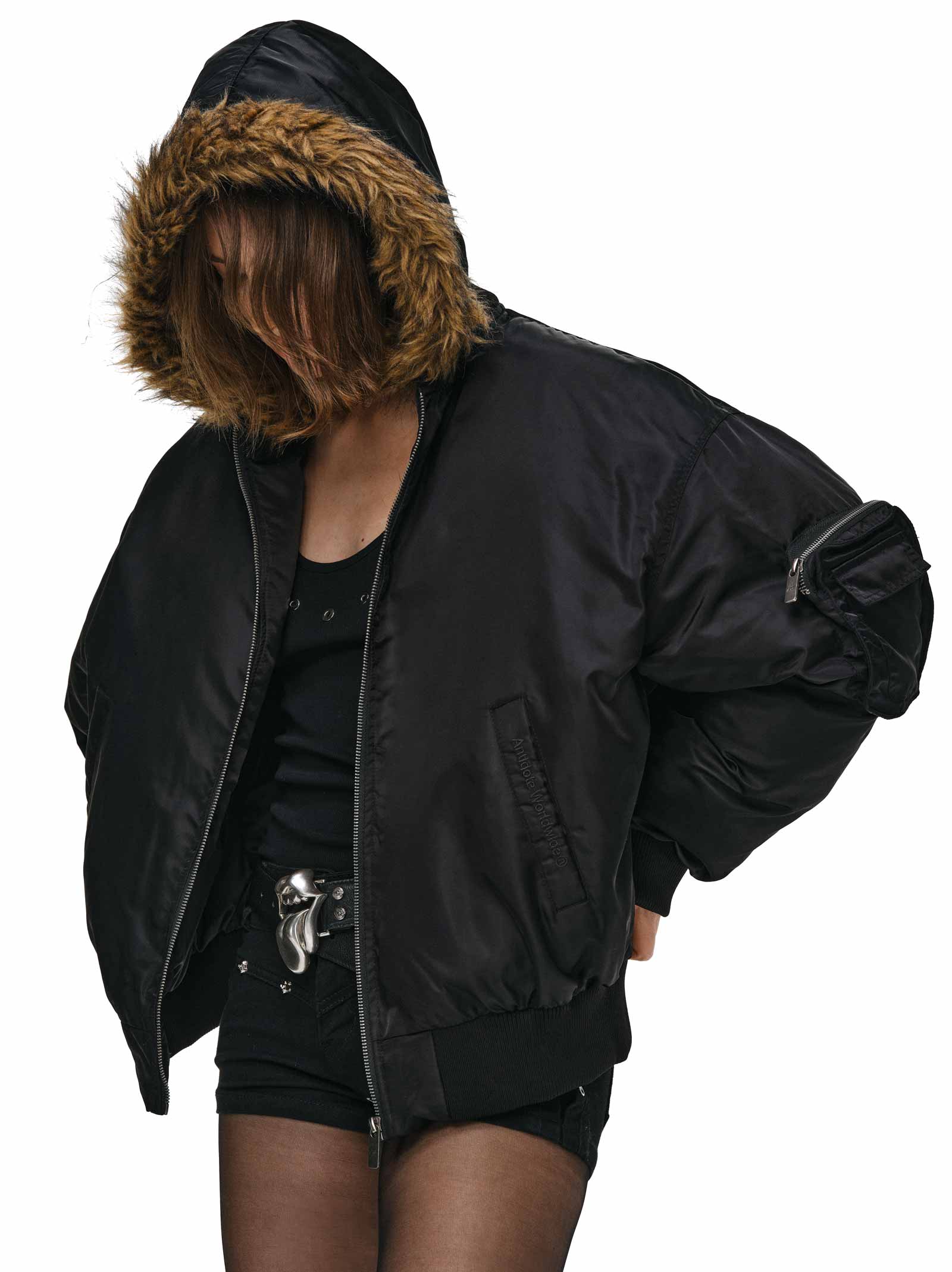 COAT Jacket with Detachable Fur Collar