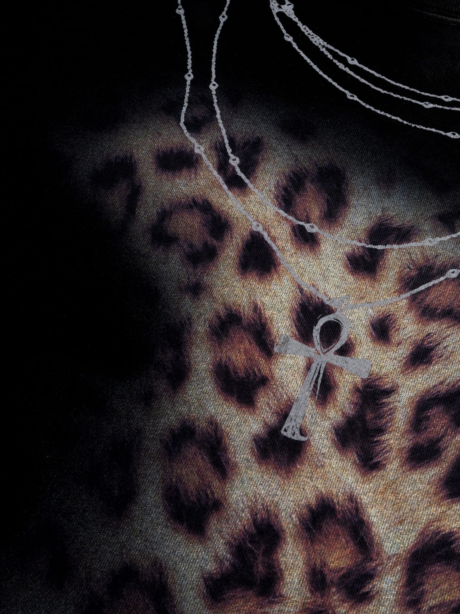 Fatal Revenge Angel Leopard Chain Print Tee