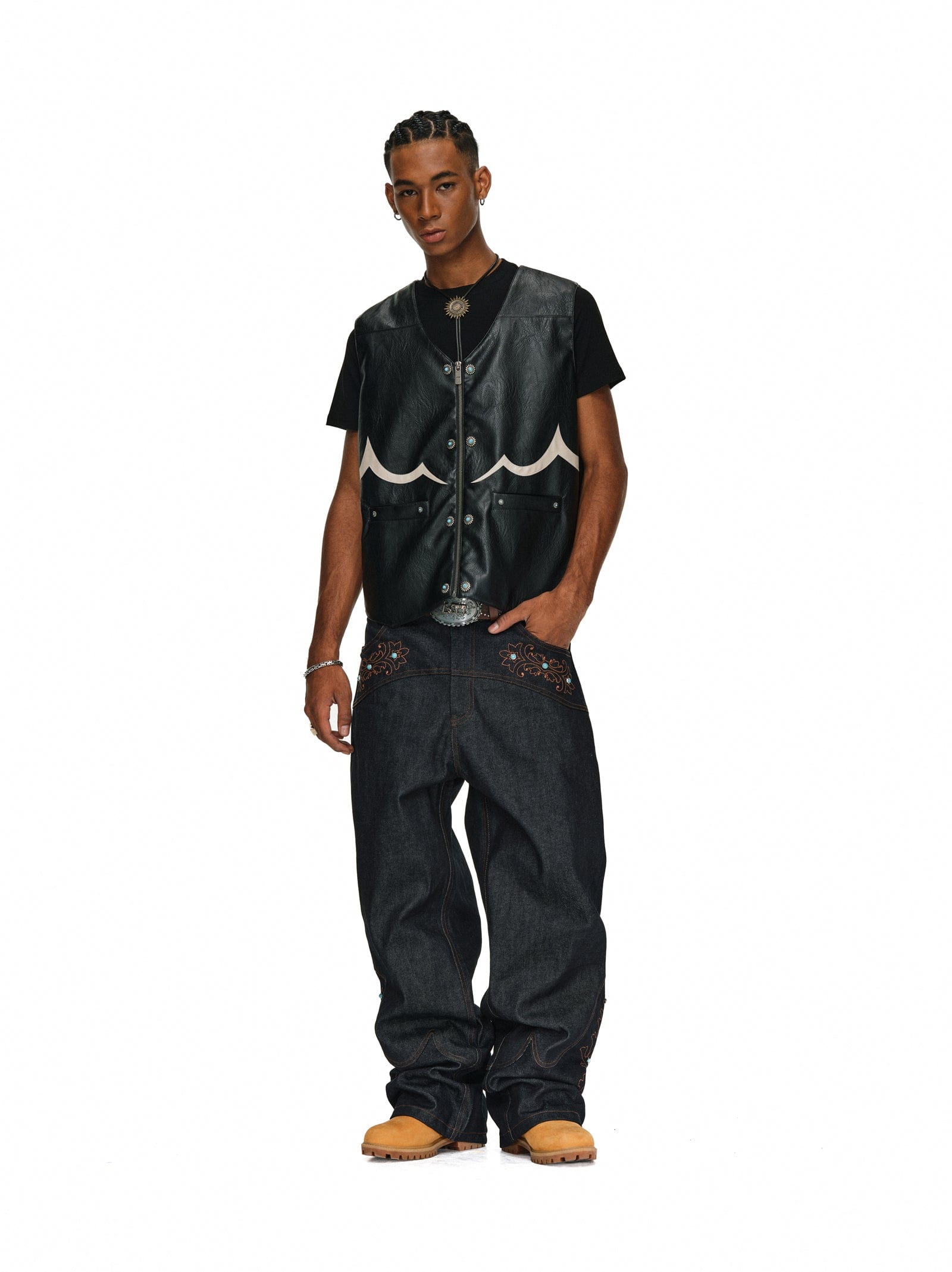 Gemstone Leather Vest