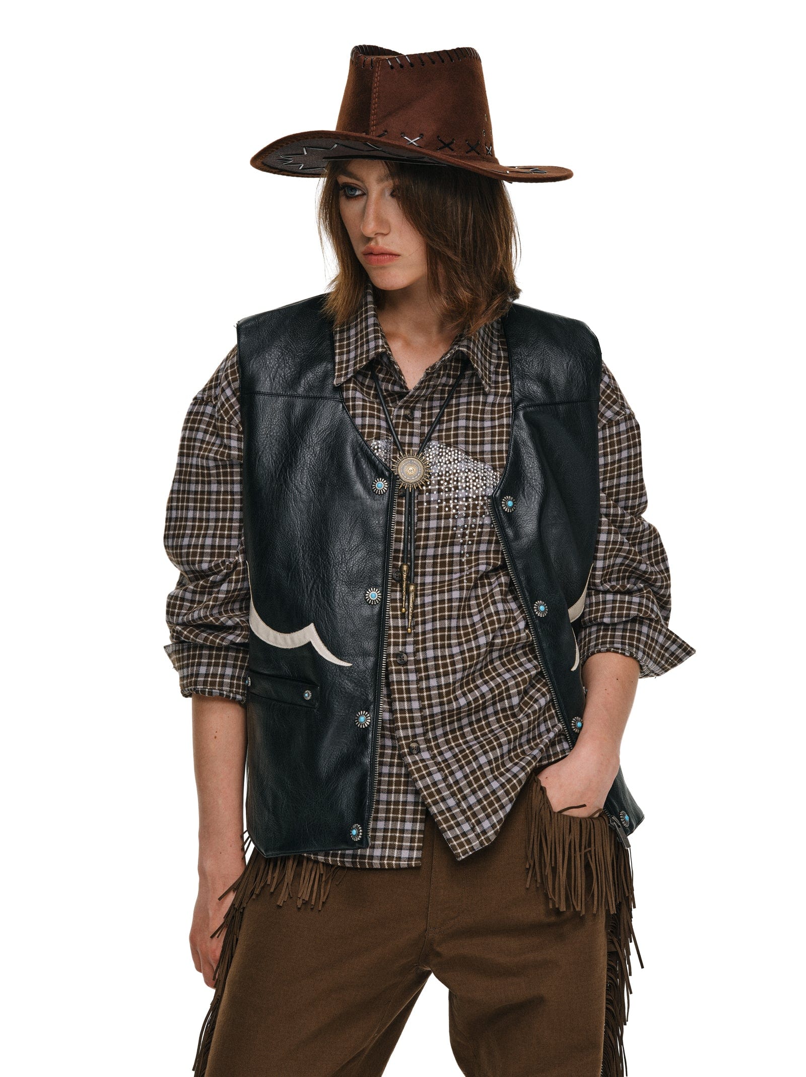 Gemstone Leather Vest