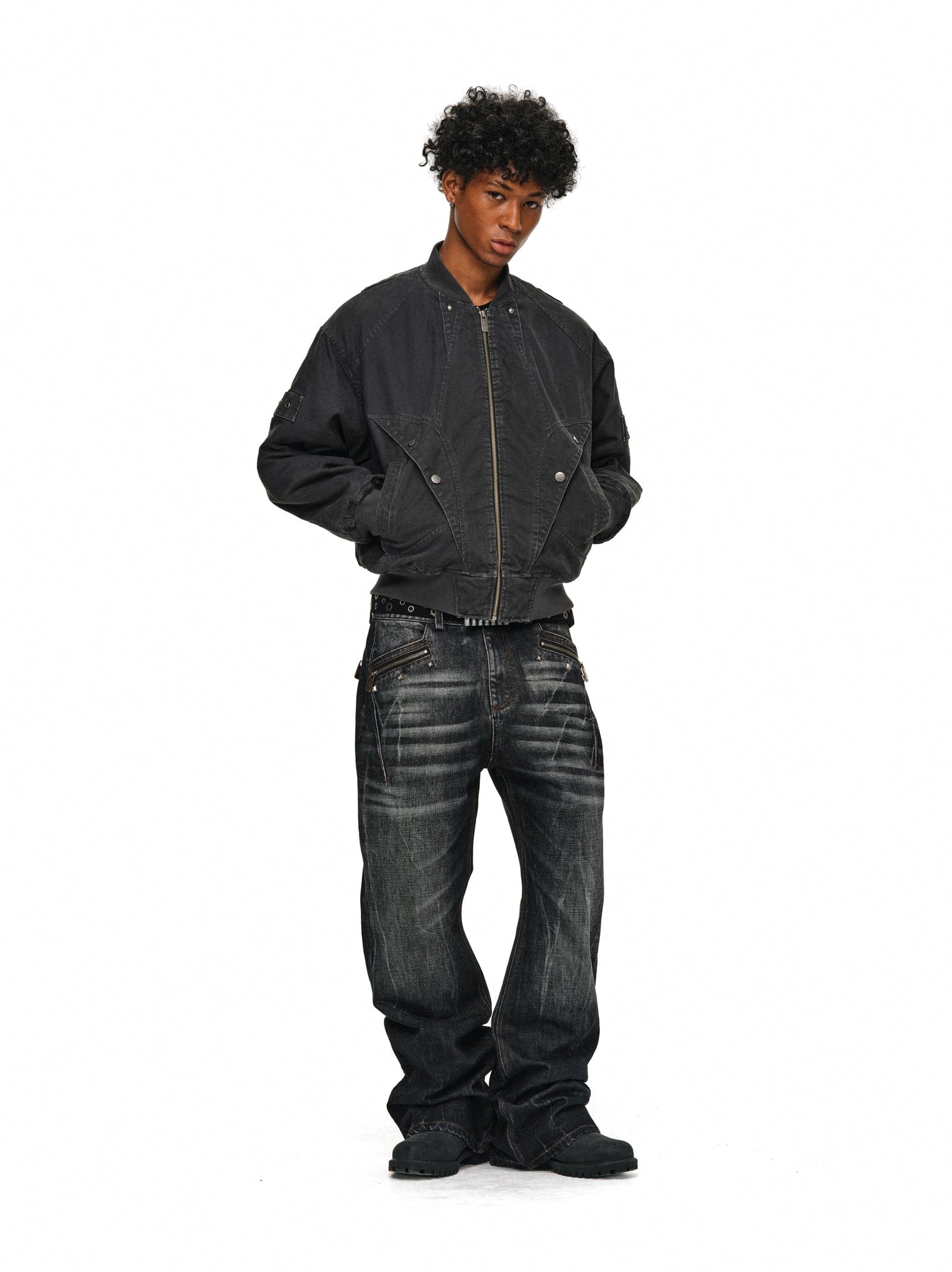 Grey / NOV 23 -20:00 JST COMING SOON Split-Panel Bomber Jacket