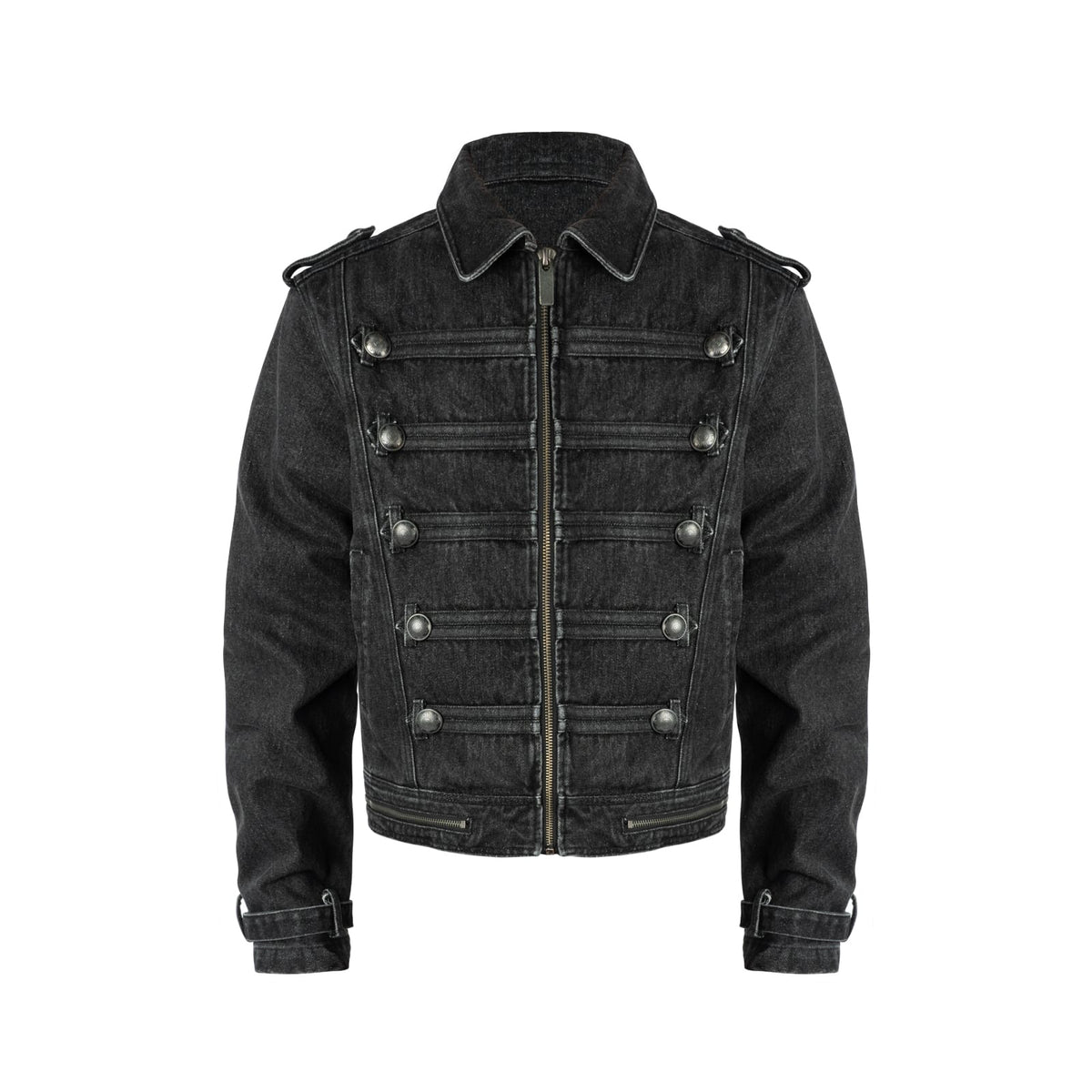 Grey / S Royal Button Washed Zip-Up Jacket