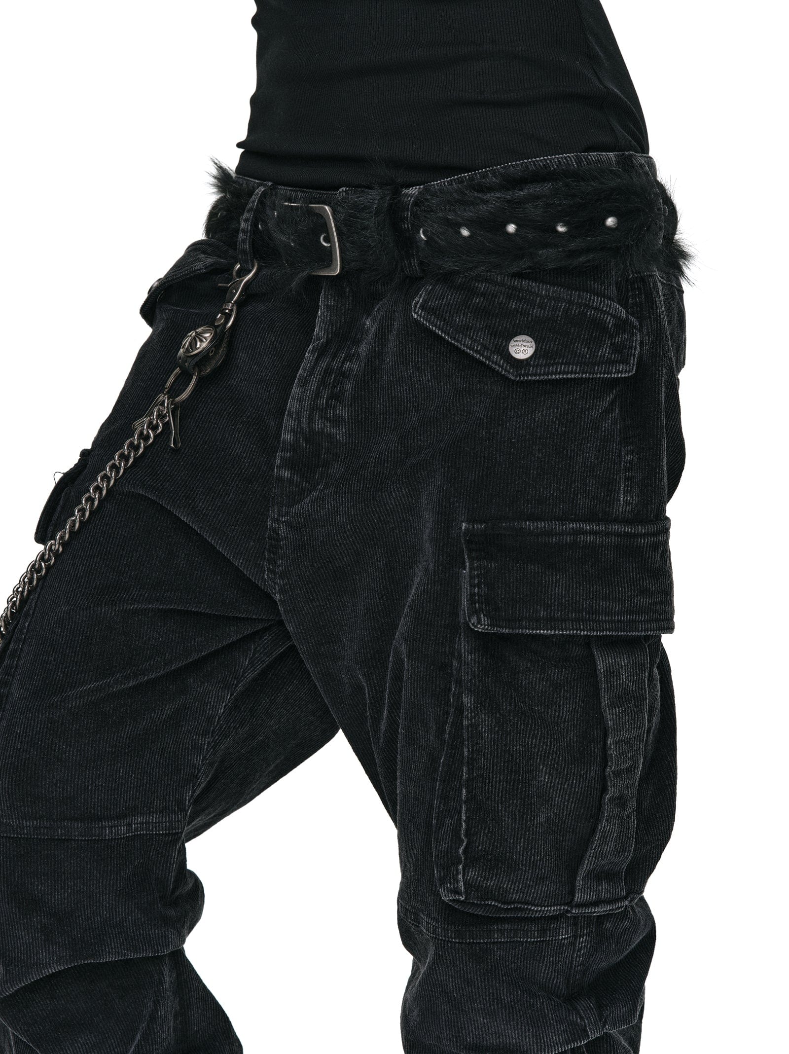 Pants Corduroy Pocket Washed Work Pants