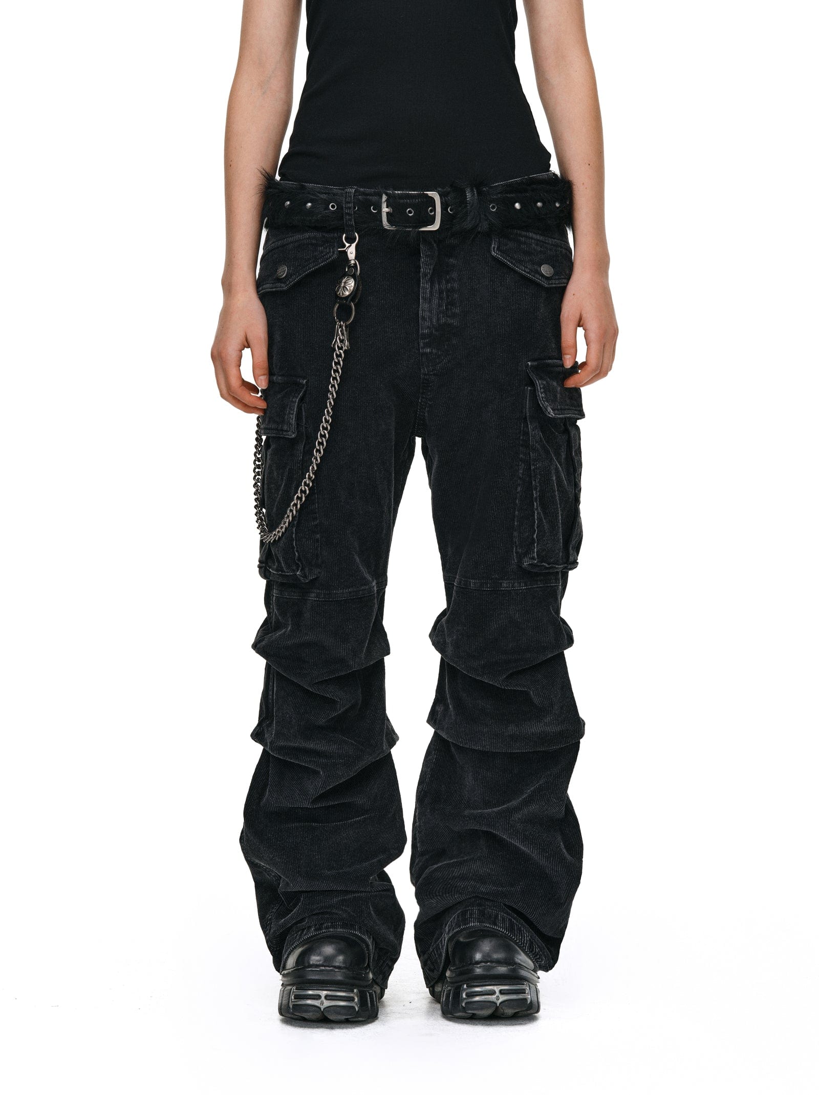 Pants Corduroy Pocket Washed Work Pants