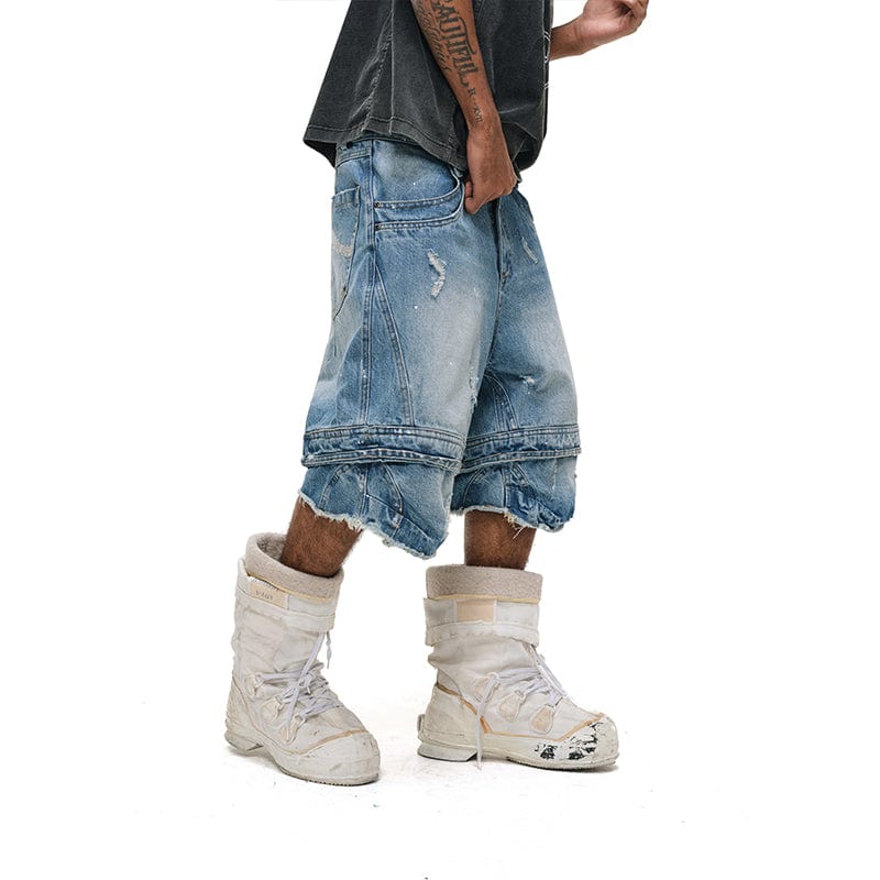Pants Fake two-piece cropped jeans