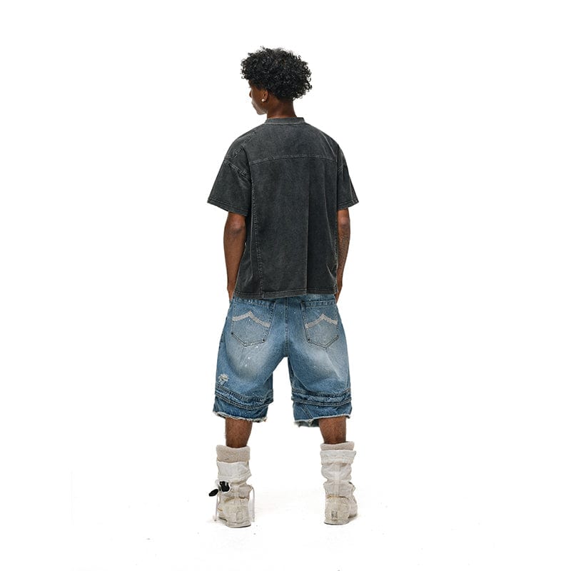 Pants Fake two-piece cropped jeans