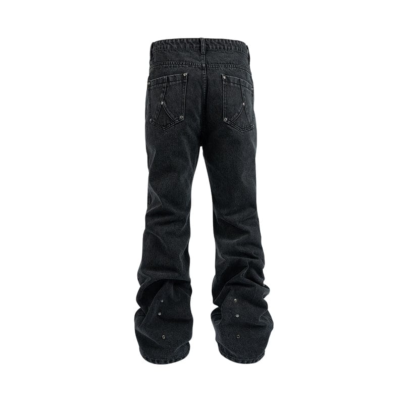 Pants Riveted zip-up jeans