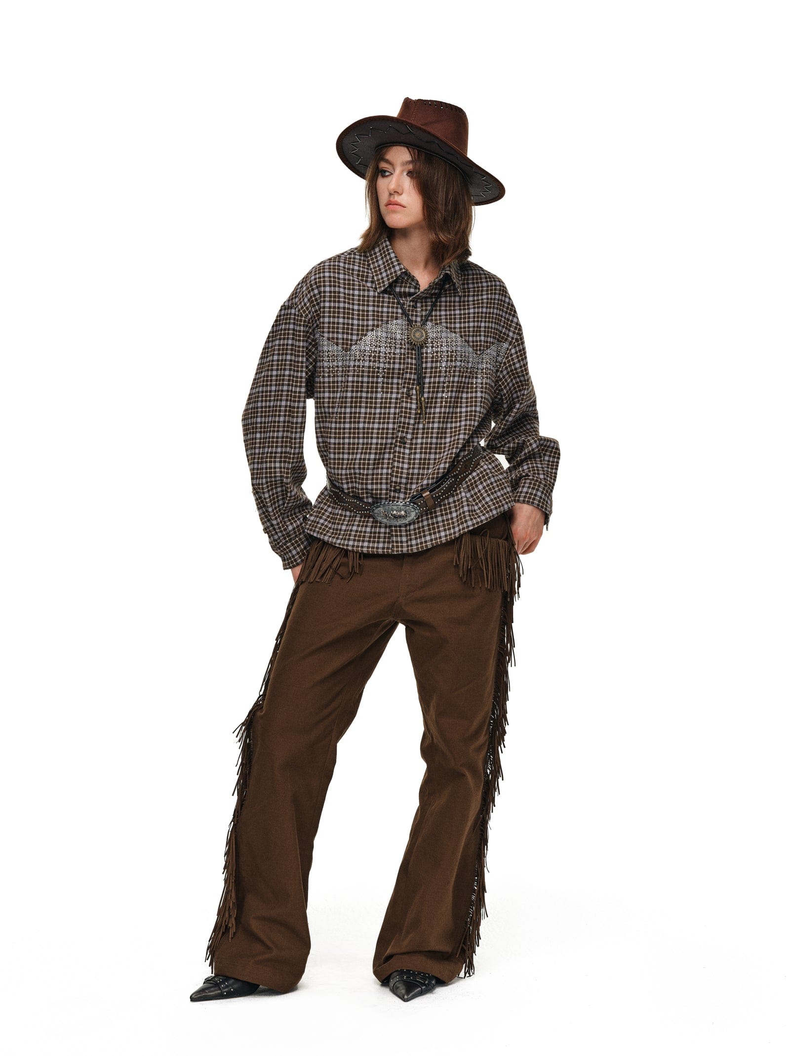 Rhinestone Plaid Shirt