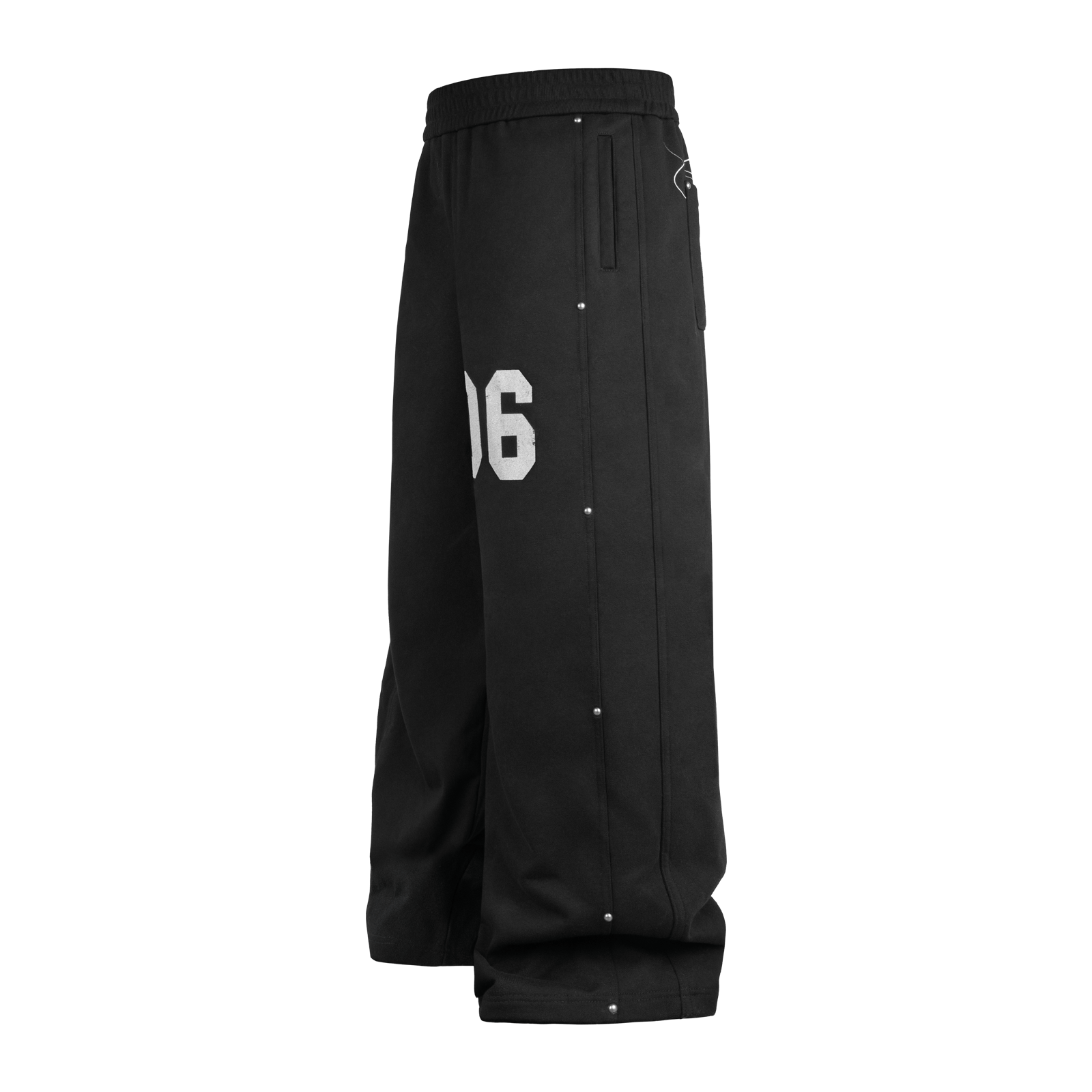 Studded Script Letter Print Sweatpants