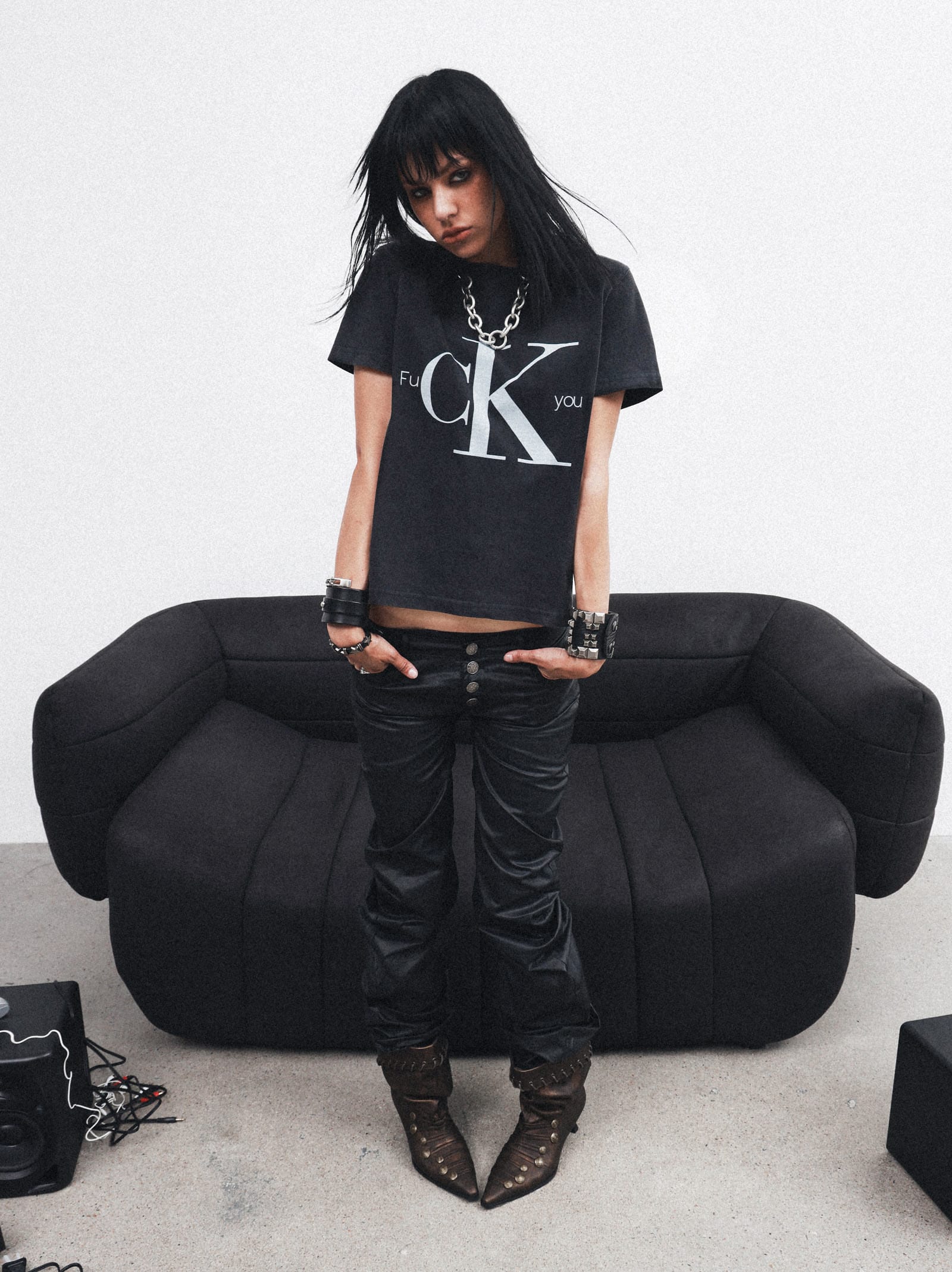 t-shirt FUCK You Vintage Washed Graphic Tee