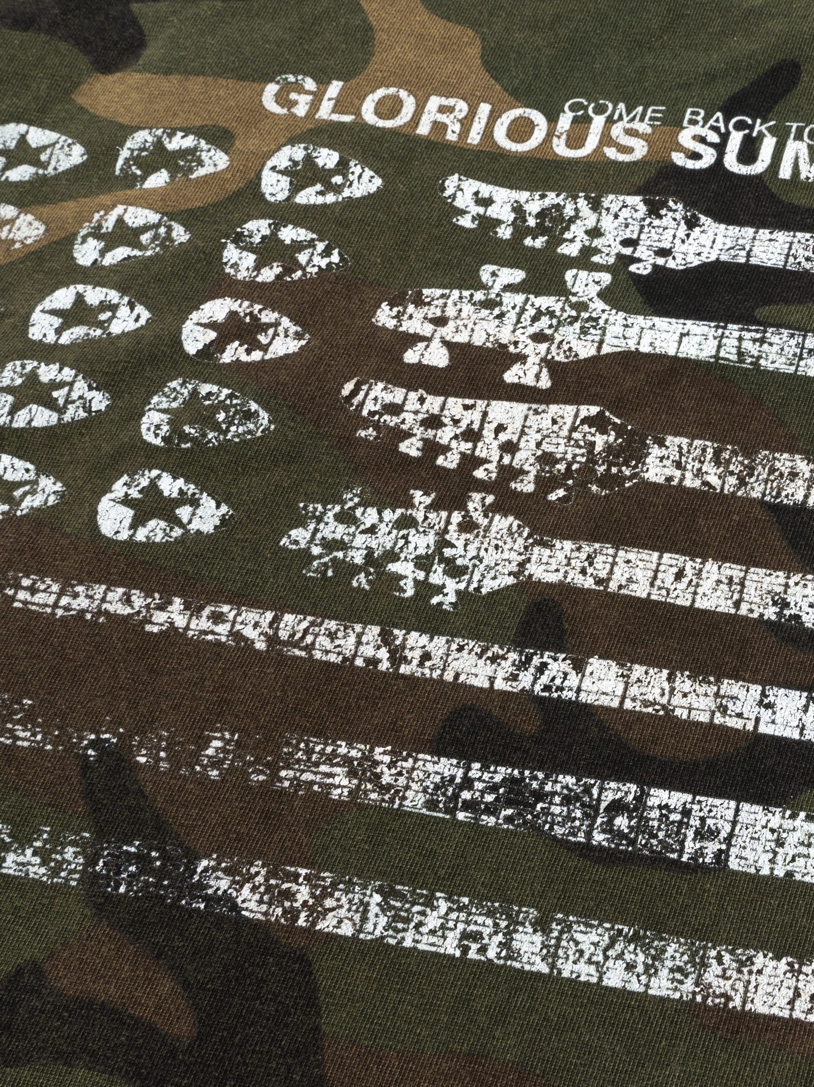 Vintage Washed Camo Guitar Print Tee