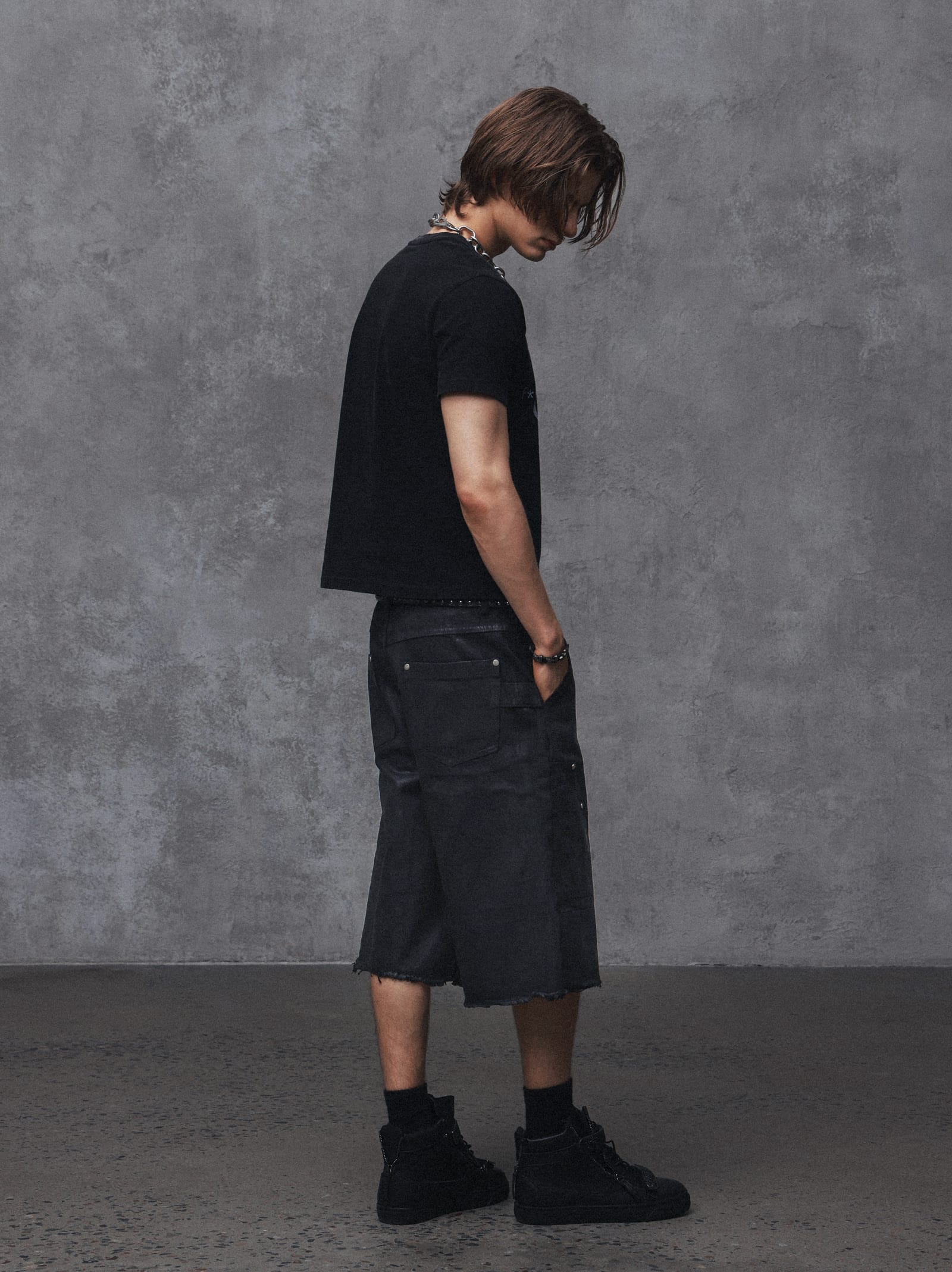 Waxed Button-Fly Lumberjack Cropped Pants