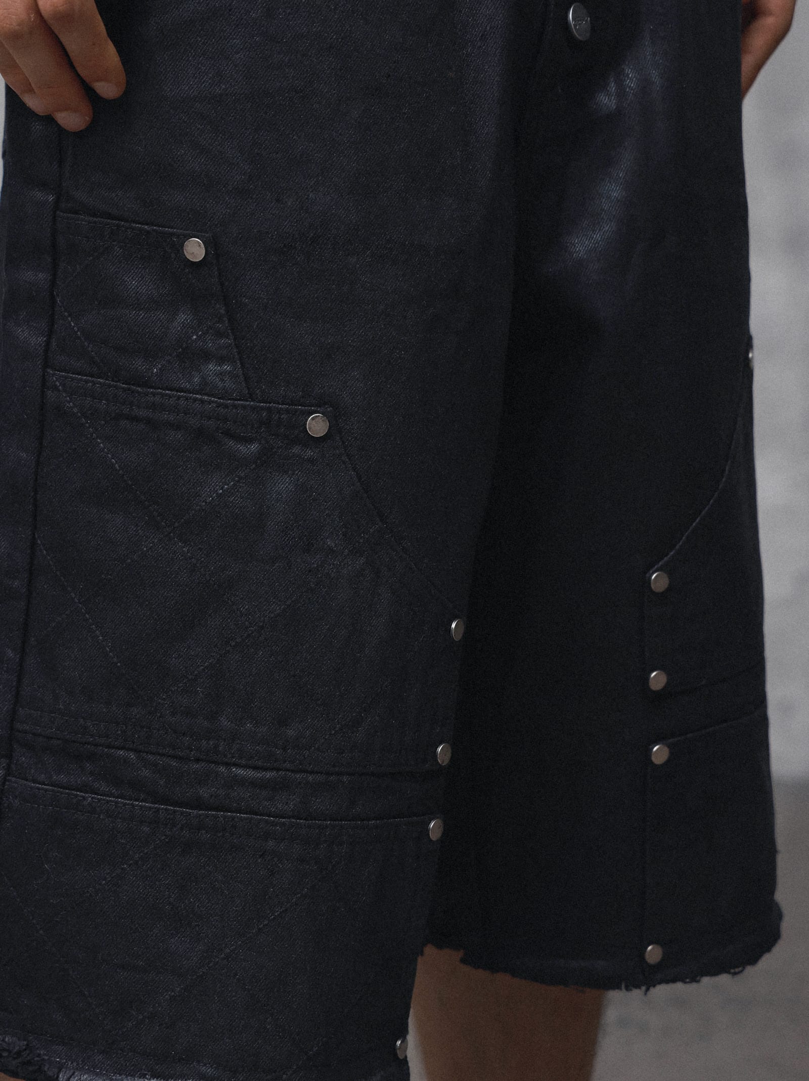 Waxed Button-Fly Lumberjack Cropped Pants