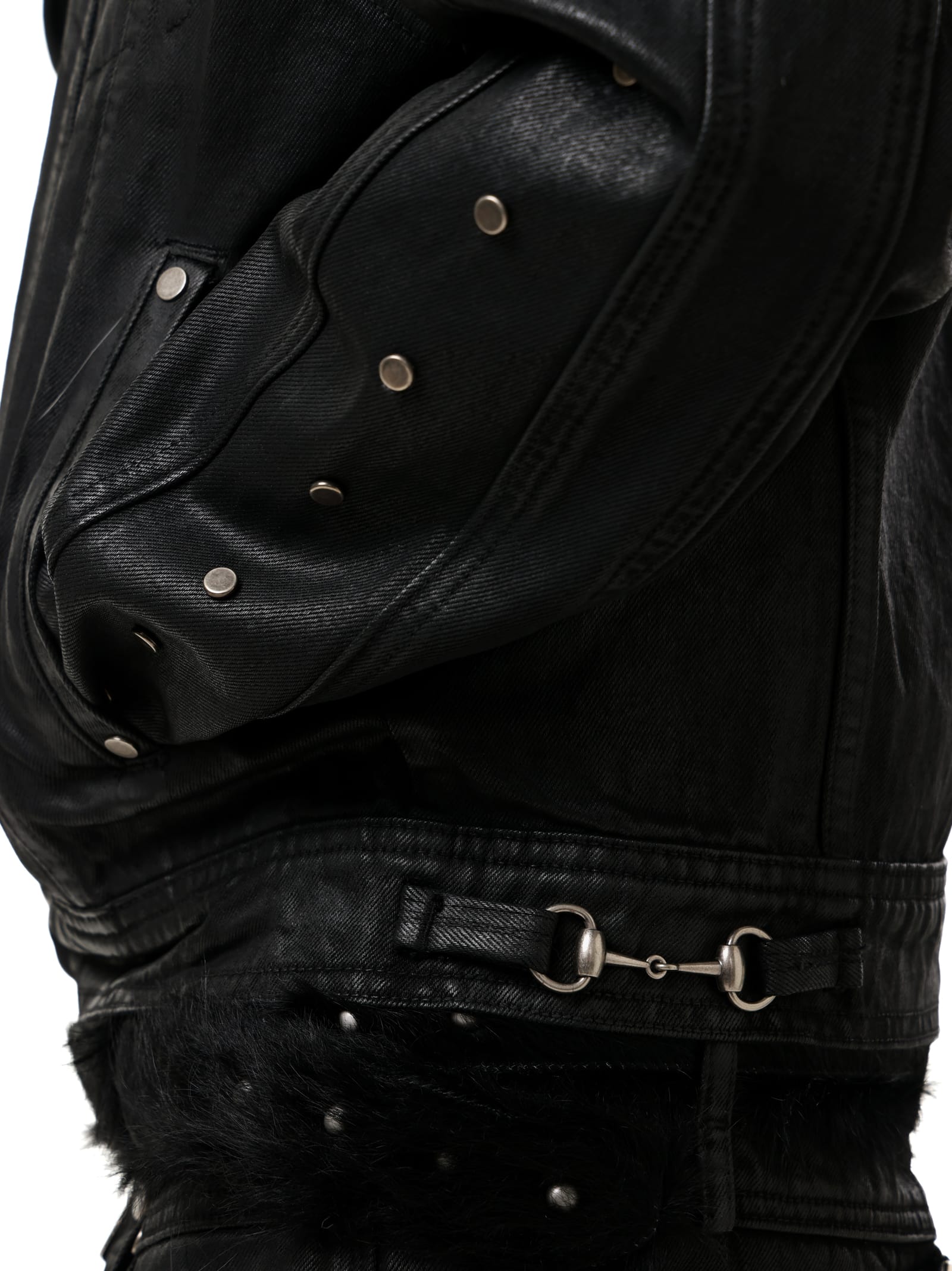 Waxed Studded Denim Jacket
