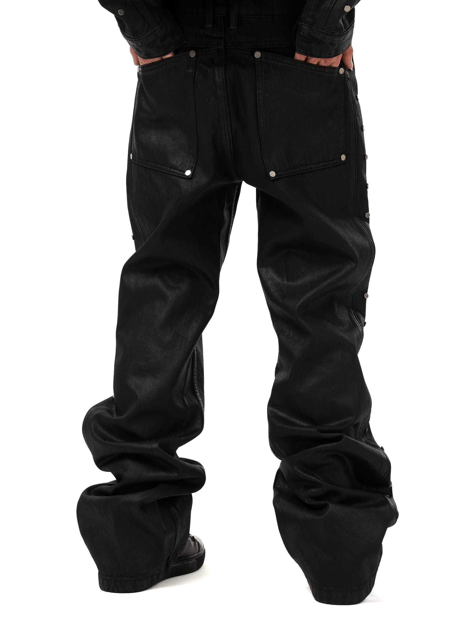 Waxed Studded Jeans