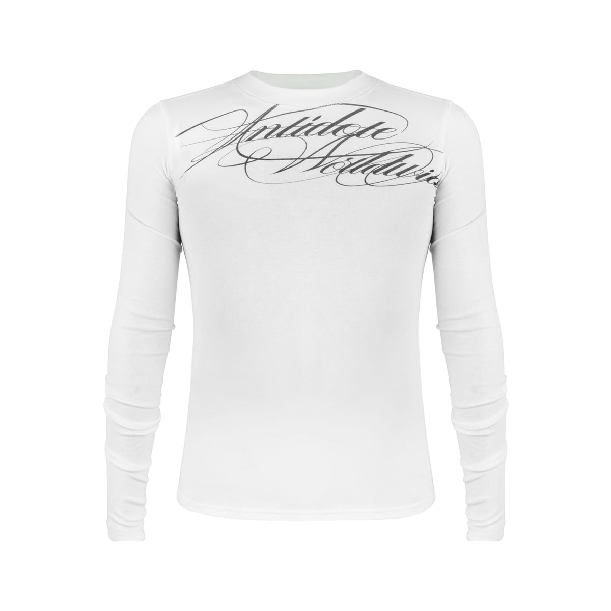 White / S Script Cross Panel Long Sleeve Top