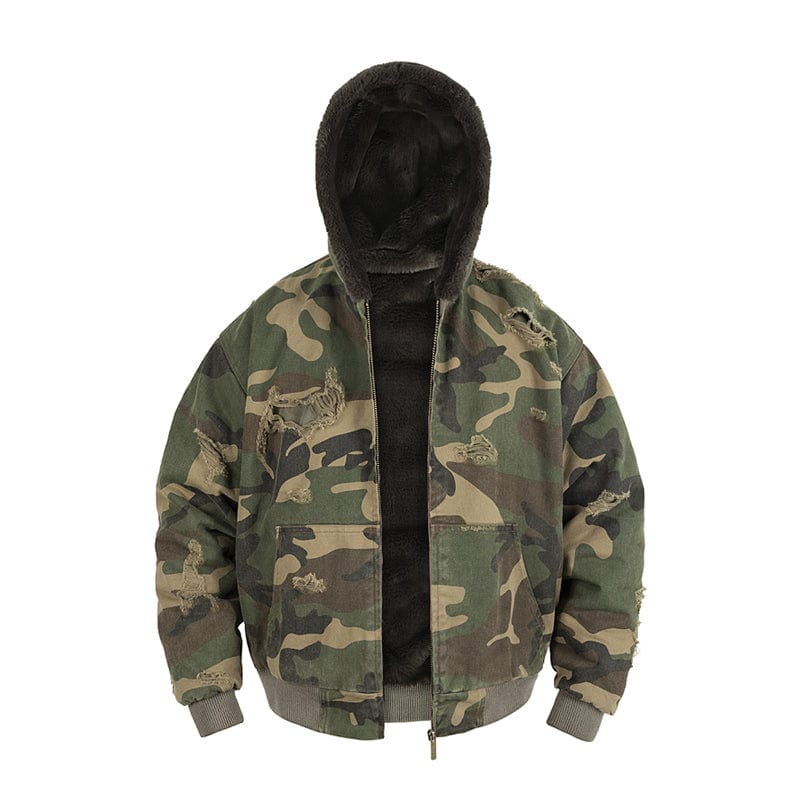 COAT Army Green / S Camouflage hooded jacket