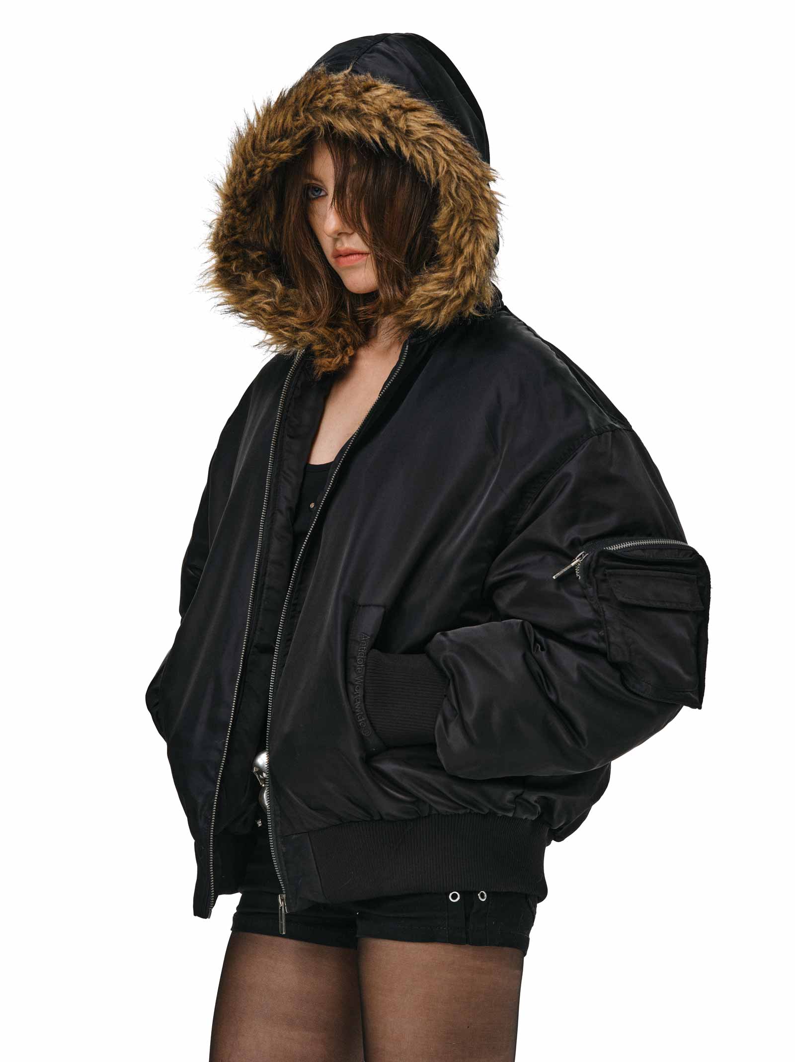COAT Jacket with Detachable Fur Collar
