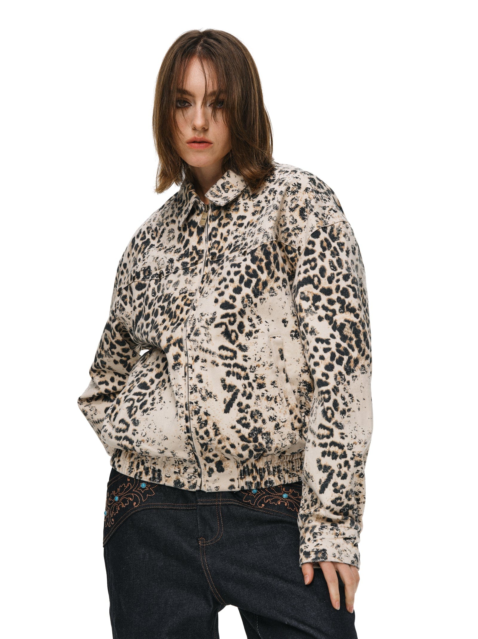 Distressed Leopard Jacket