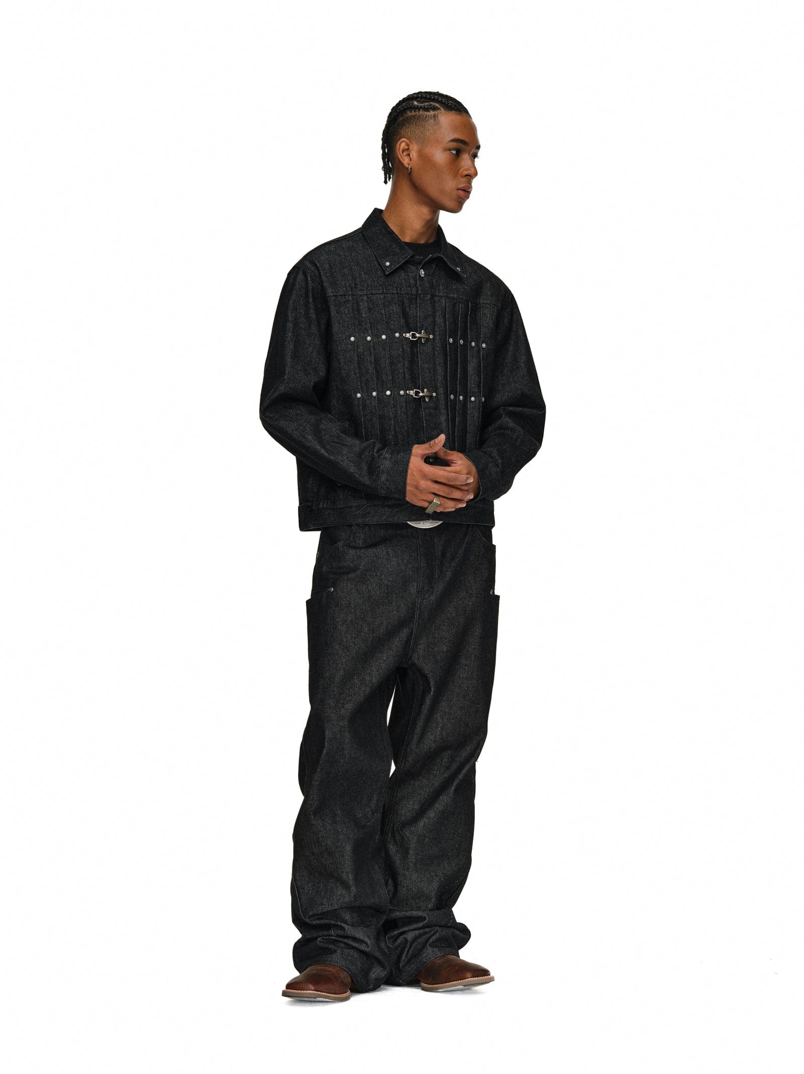 ジェムストーンバックルデニムジャケット