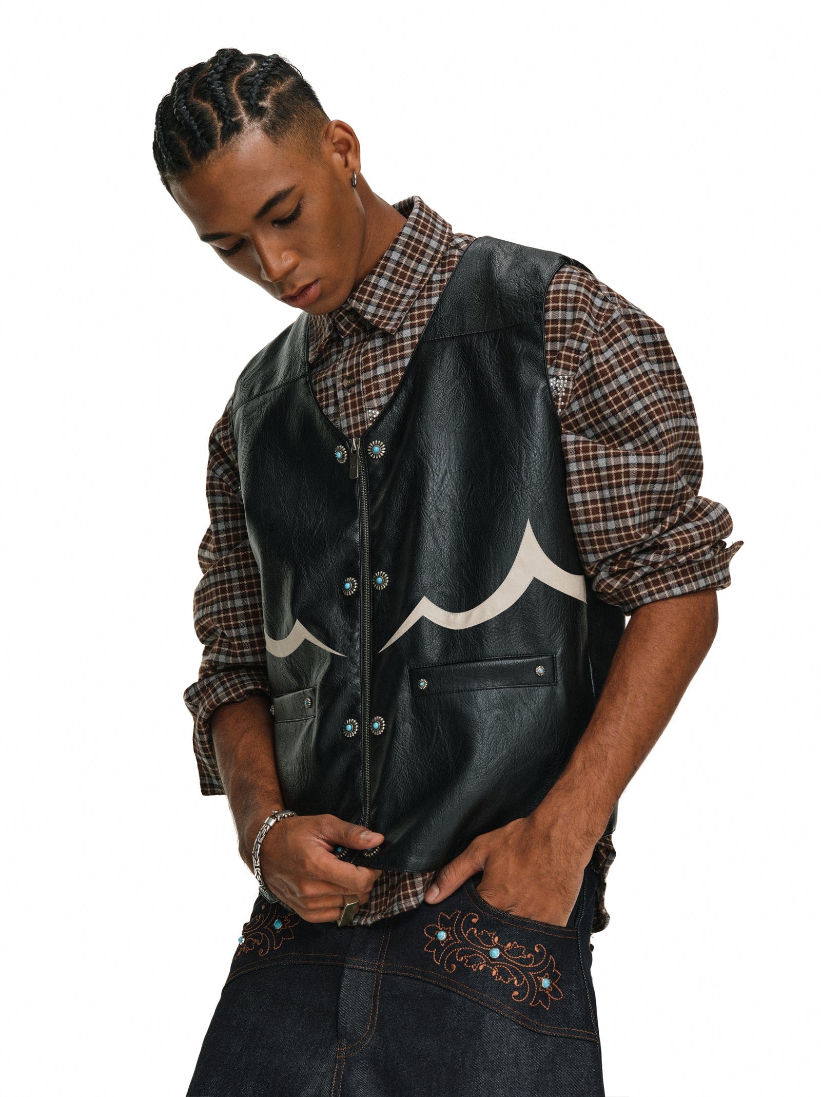 Gemstone Leather Vest