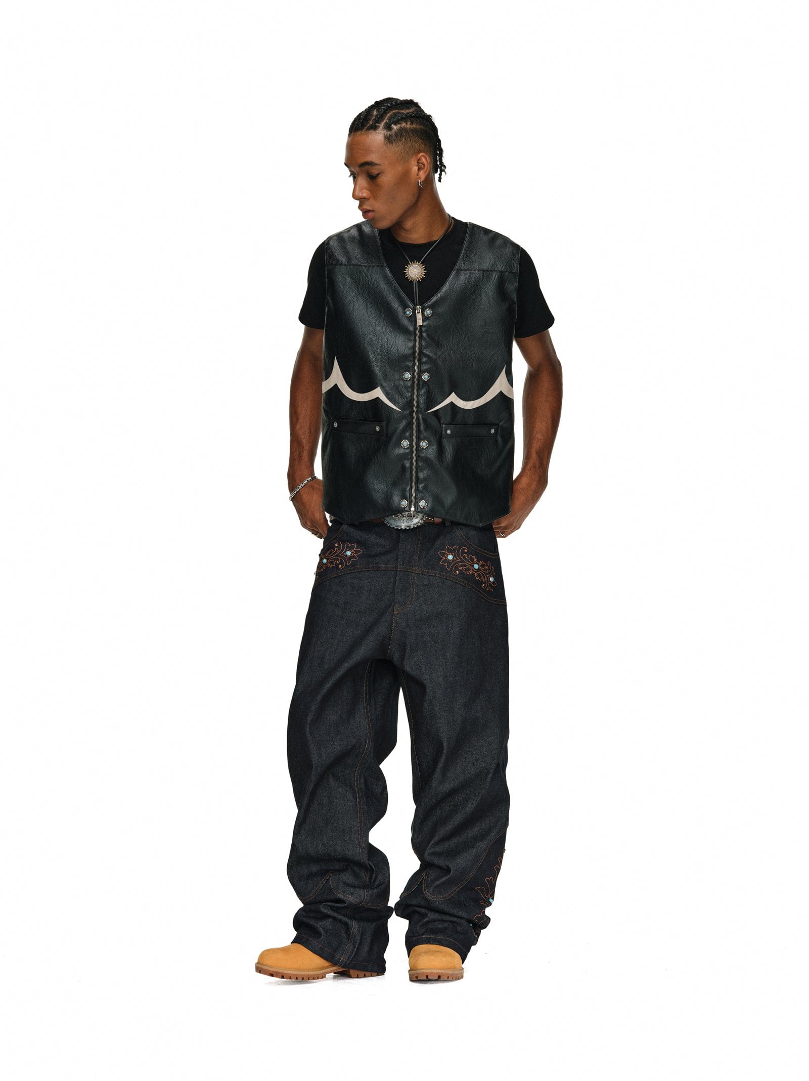 Gemstone Leather Vest
