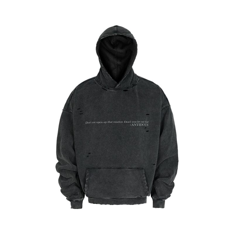 Hoodie Black / S Distressed sweatshirt