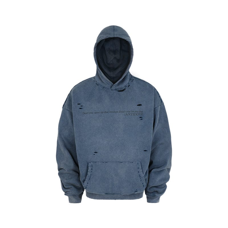 Hoodie Blue / S Distressed sweatshirt