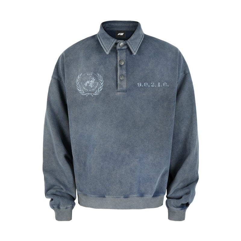 Hoodie Blue / S Polo badge sweatshirt