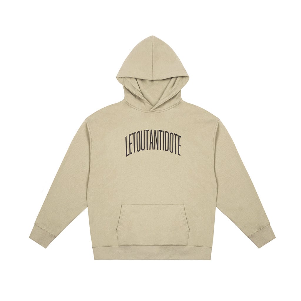 Hoodie Camel / S Loose pullover multicolor hooded sweatshirt