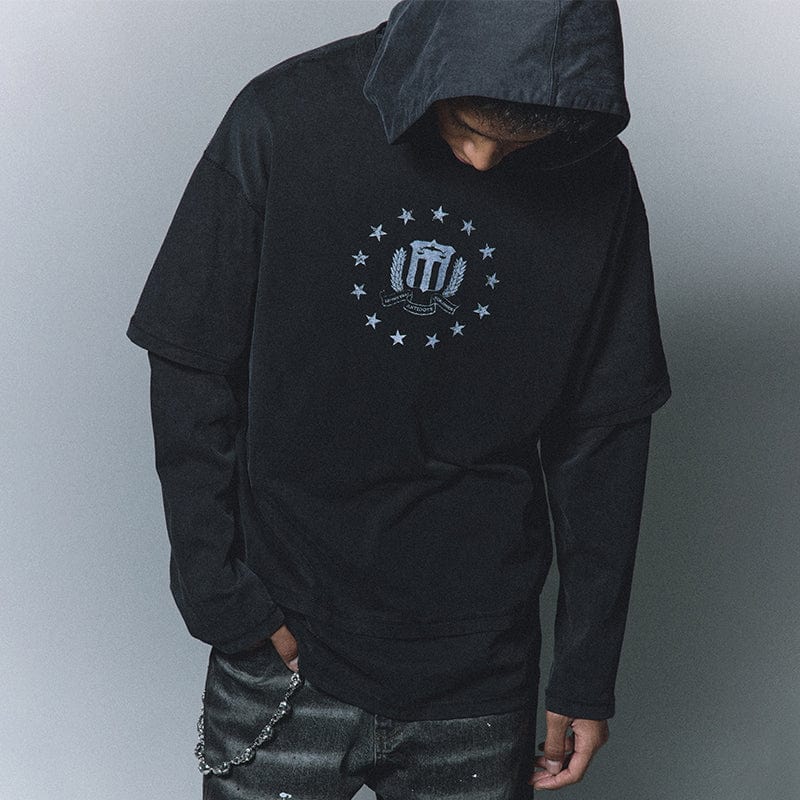 Hoodie Fake two piece hooded sweatshirt