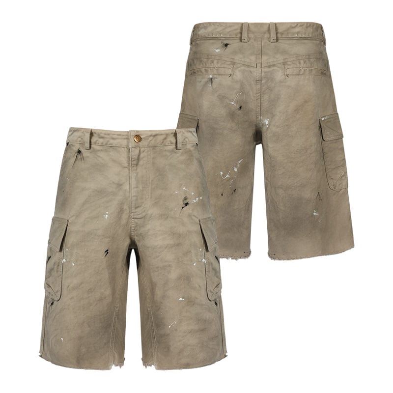 Khaki / S Dirty Cropped Overalls