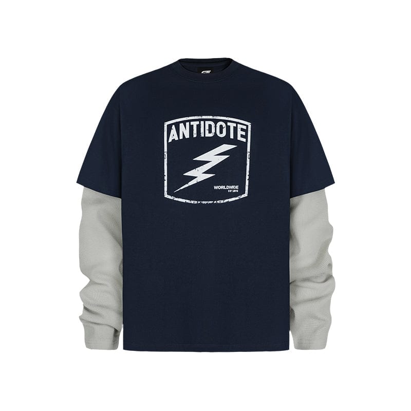 Navy Blue / S Waffle long sleeves