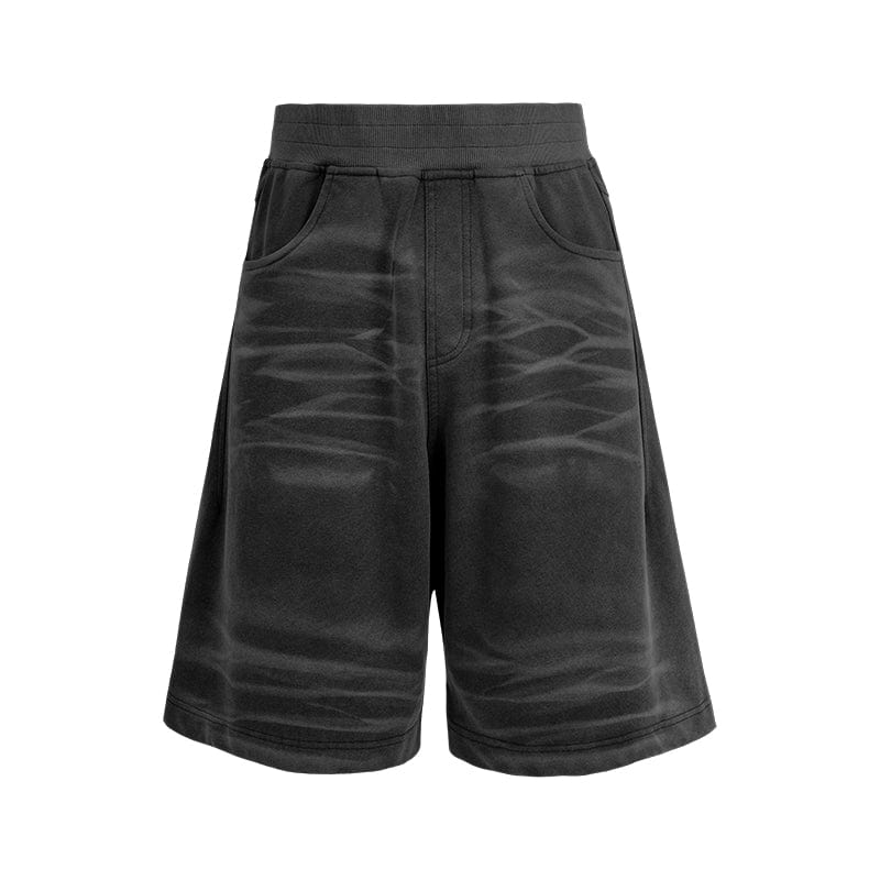 Pants Black / S Cat whiskers, distressed 450g heavyweight sweatpants, loose wide-leg shorts