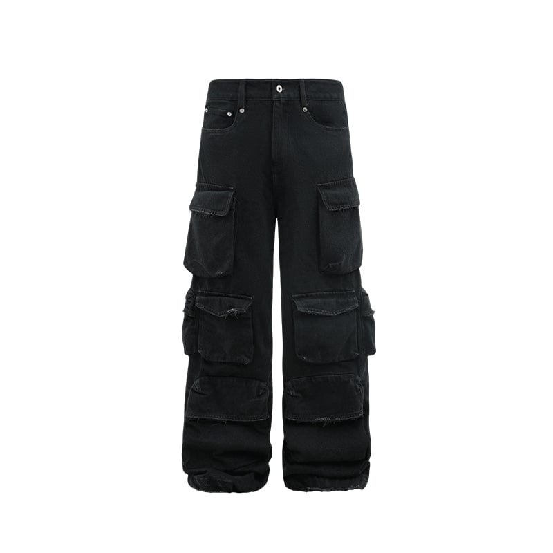 Pants Black / S Loose American style multi-pocket cargo pants