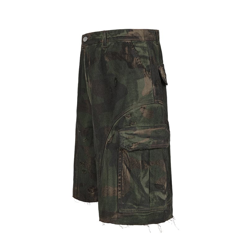 Pants Camouflage ripped shorts