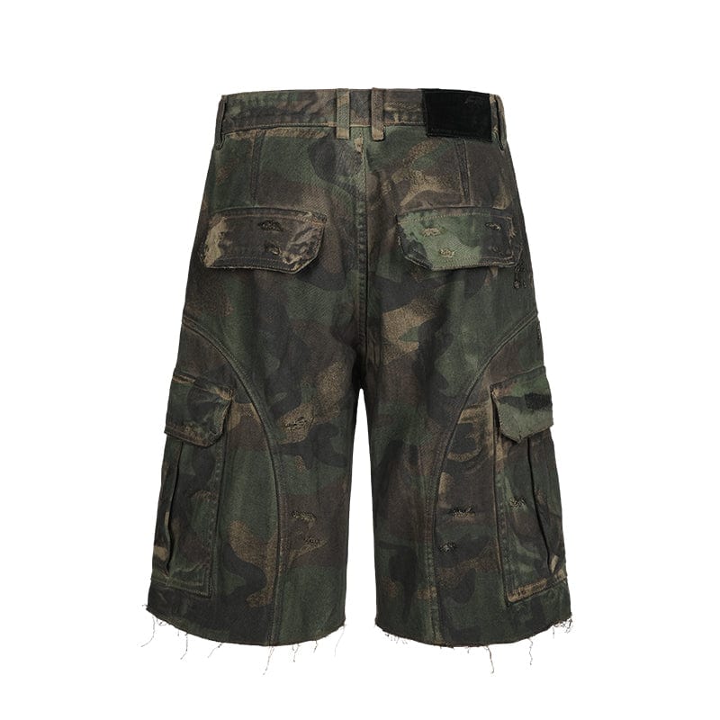 Pants Camouflage ripped shorts