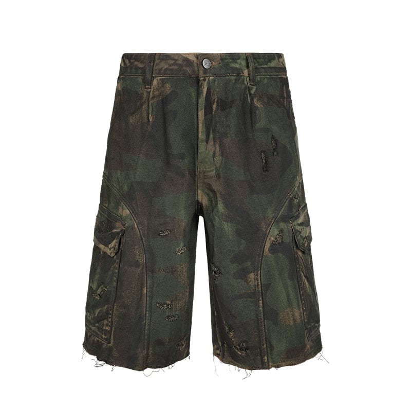 Pants Camouflage ripped shorts