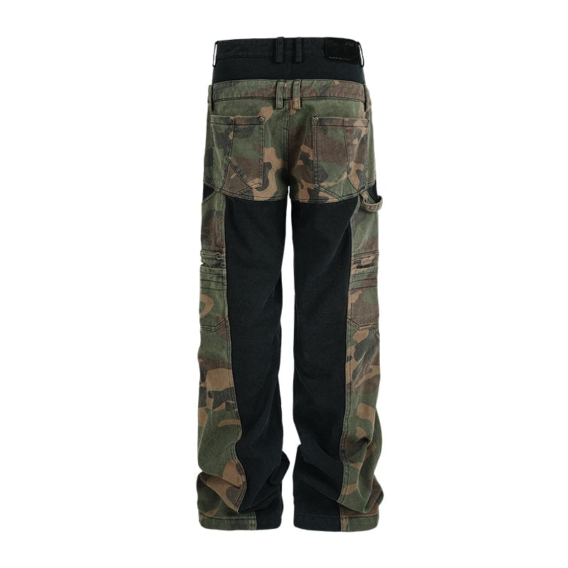 Pants Cargo camouflage patchwork trousers