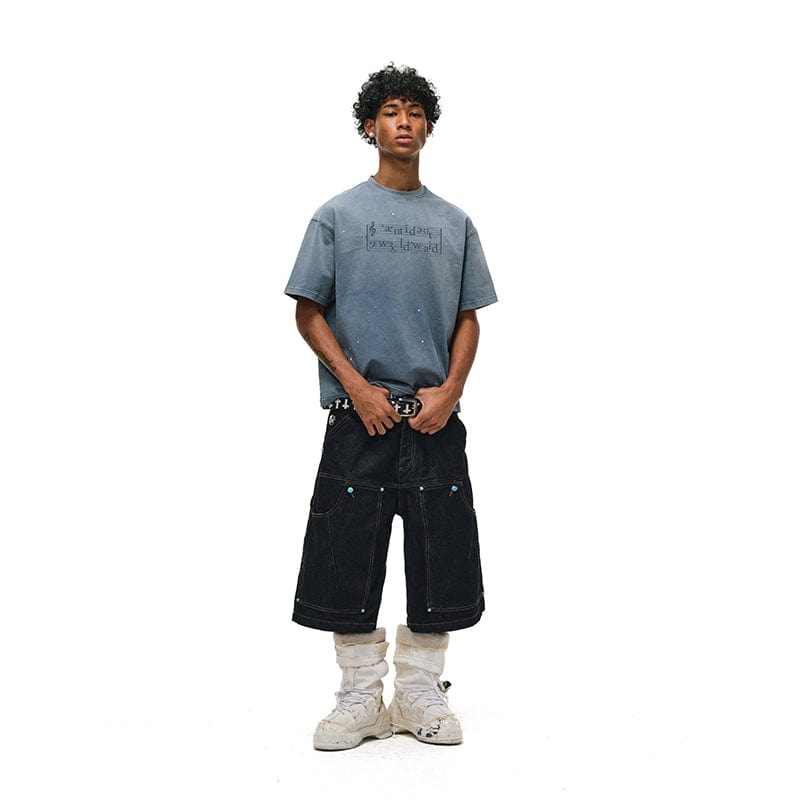 Pants Cropped Raw Denim Logging Pants