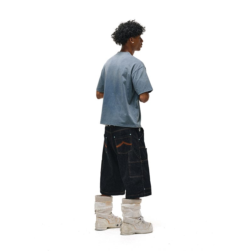 Pants Cropped Raw Denim Logging Pants