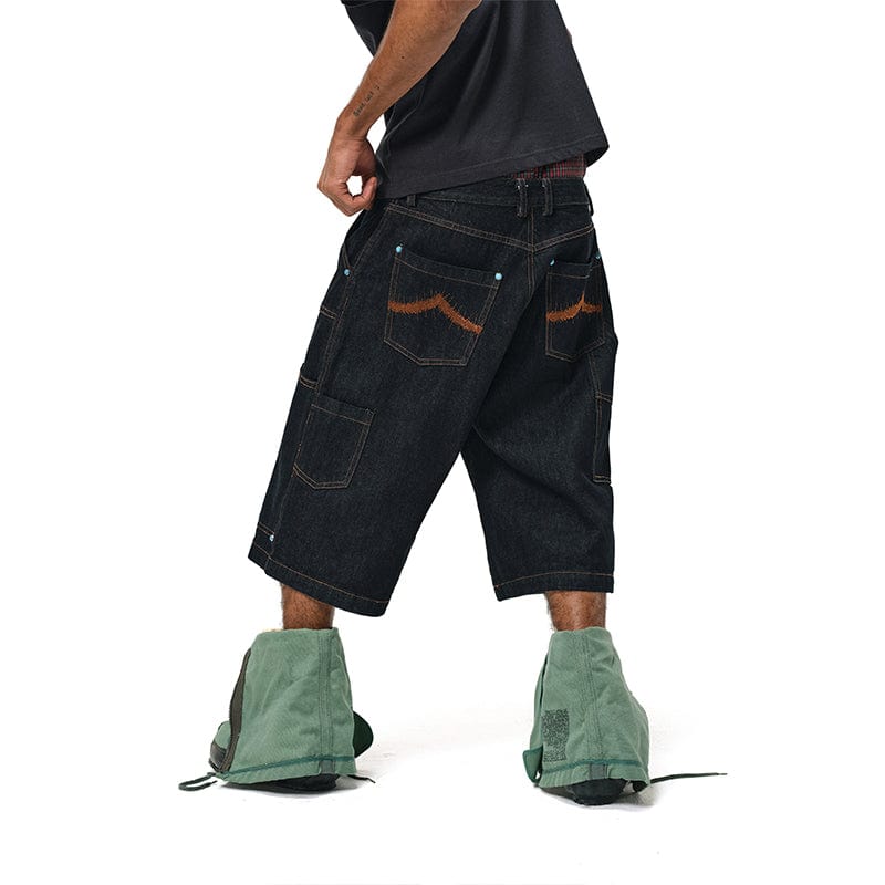 Pants Cropped Raw Denim Logging Pants