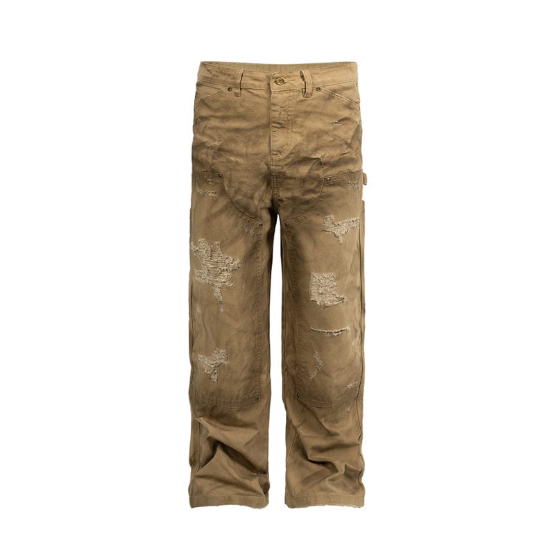 Pants Desert Yellow / S Ripped lumberjack pants